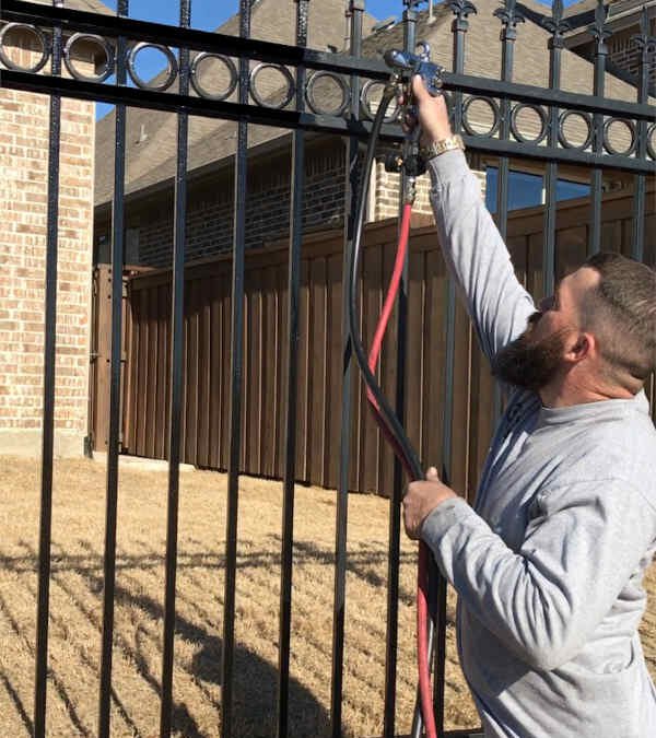 how to paint wrought iron fence