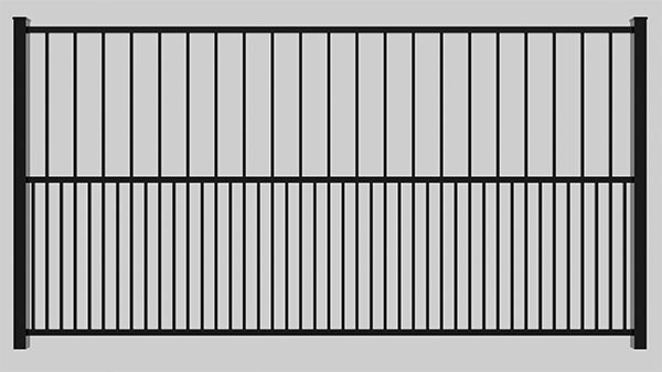 flat-top-wrought-iron-fence-panel | puppy-bars-iron-panel | pet-fence