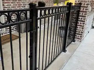 iron fence installation lucas iron fence with ring topper